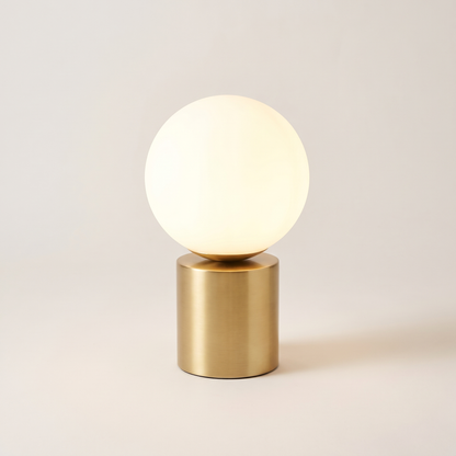 Setra Touch Table Lamp with Opal Glass Globe – studio product shot