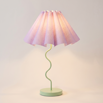 Cora Fluted Table Lamp – Lilac & Pastel Green – studio product shot