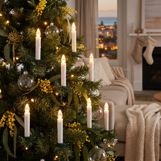 Clip-On LED Christmas Tree Candles with Remote – Set of 8 – styled in a room