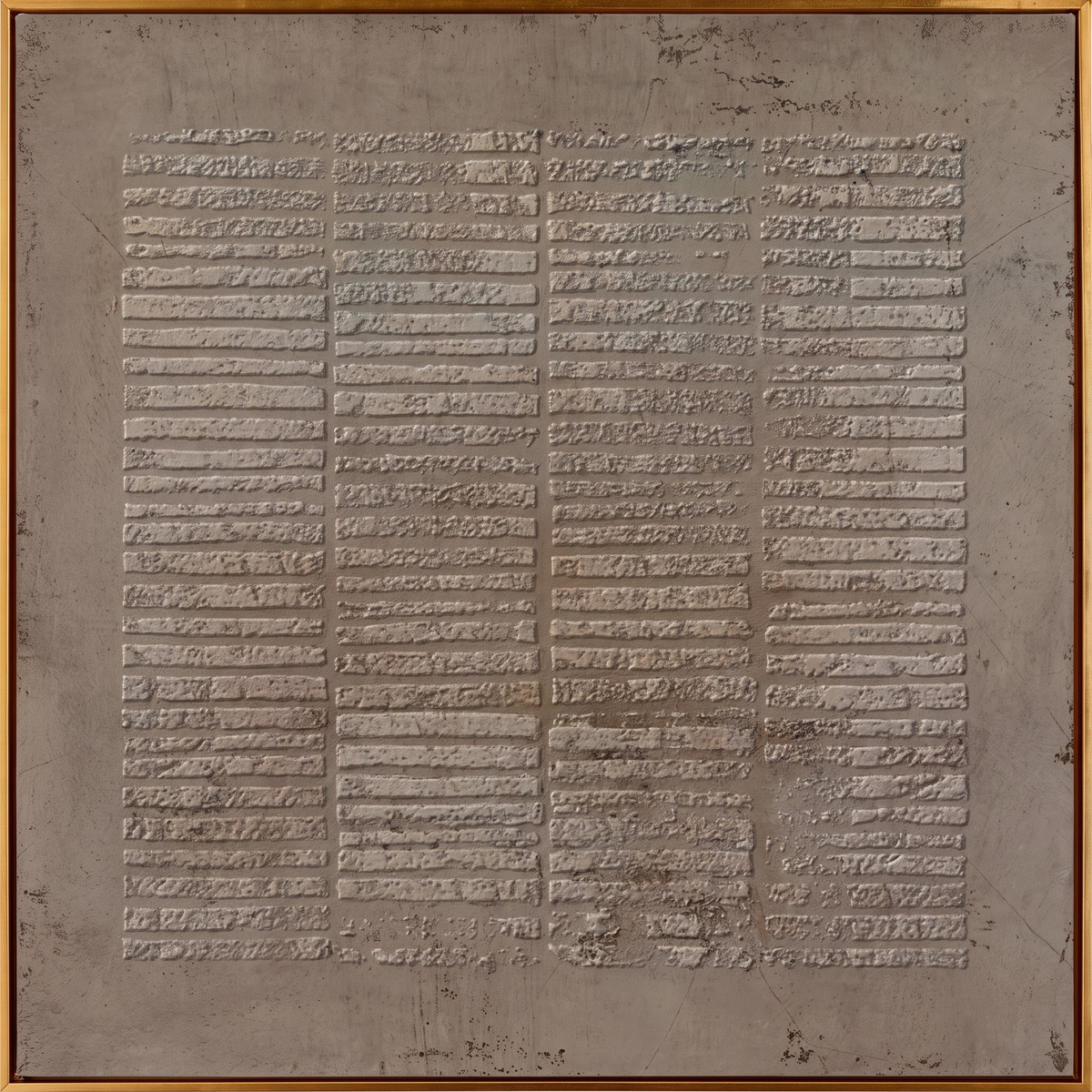 Taupe Earth Textured Wabi-Sabi Canvas – Hand-Painted Square Wall Art – close-up detail