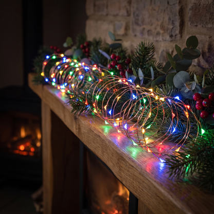 Multicolour Battery LED Wire Starry Lights – 10m – styled in a room