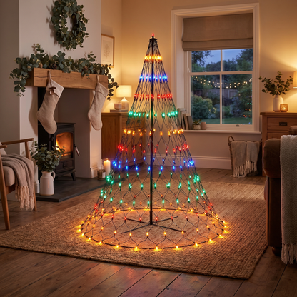 Rainbow LED Tree Net Light – 165 x 115cm – styled in a room