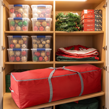 Deluxe Christmas Tree Storage Bag – Large – styled in a room