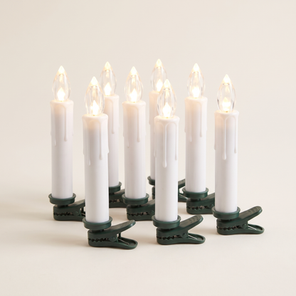 Clip-On LED Christmas Tree Candles with Remote – Set of 8 – studio view