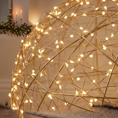 Illuminated Metal Christmas Sphere – 40cm, 720 LED – close-up detail