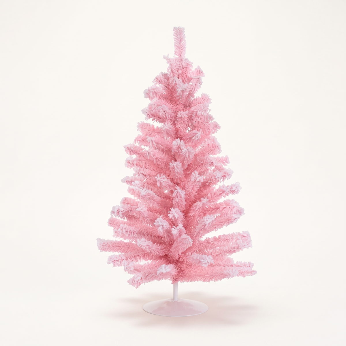 Pastel Pink Flocked Tabletop Christmas Tree – 45cm – studio view