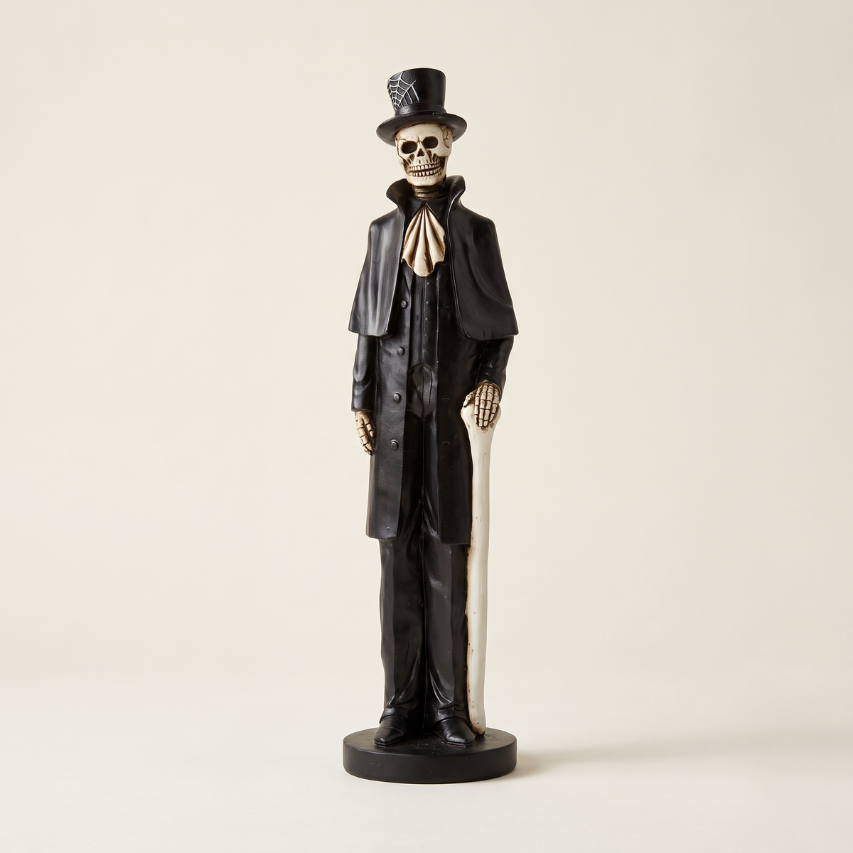 Mister & Madam Skeleton Figurine on Base – 30cm Resin Halloween Decor – studio view