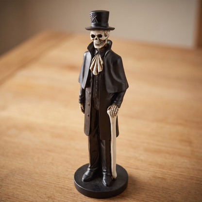 Mister & Madam Skeleton Figurine on Base – 30cm Resin Halloween Decor – close-up detail