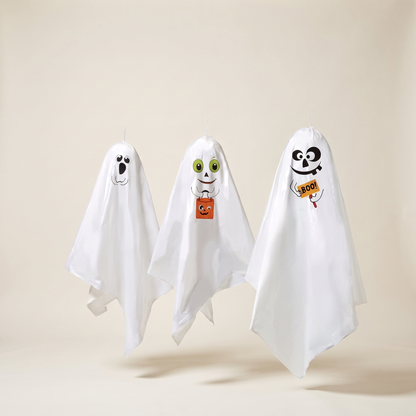 Hanging Fabric Ghosts – 63cm, Set of 3 – studio view