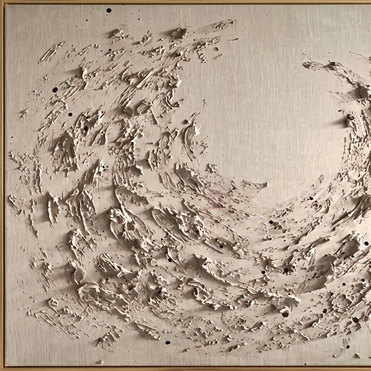 Whirl Neutral Swirl Textured Abstract Canvas – Hand-Painted Wall Art – close-up detail