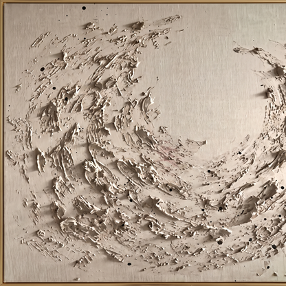 Whirl Neutral Swirl Textured Abstract Canvas – Hand-Painted Wall Art – close-up detail