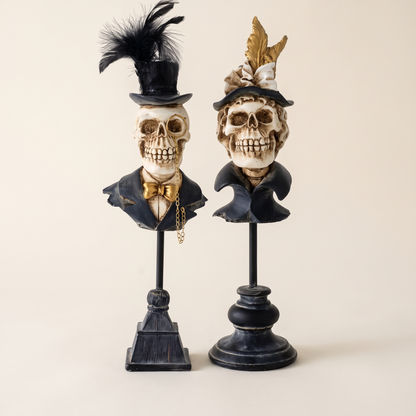 Victorian Skeleton Bust – Gentleman or Lady Gothic Halloween Decor – studio view