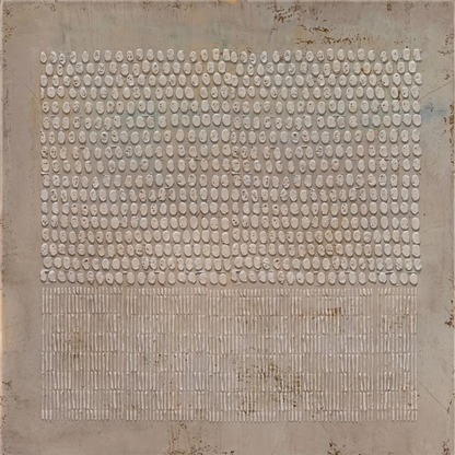 Taupe Stone Textured Wabi-Sabi Canvas – Hand-Painted Japandi Wall Art – close-up detail