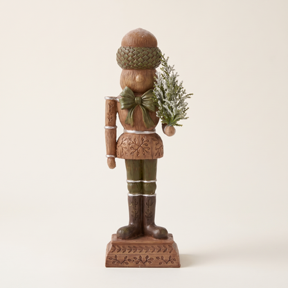 Pinecone Nutcracker Figurine with Tree – 30cm – studio view