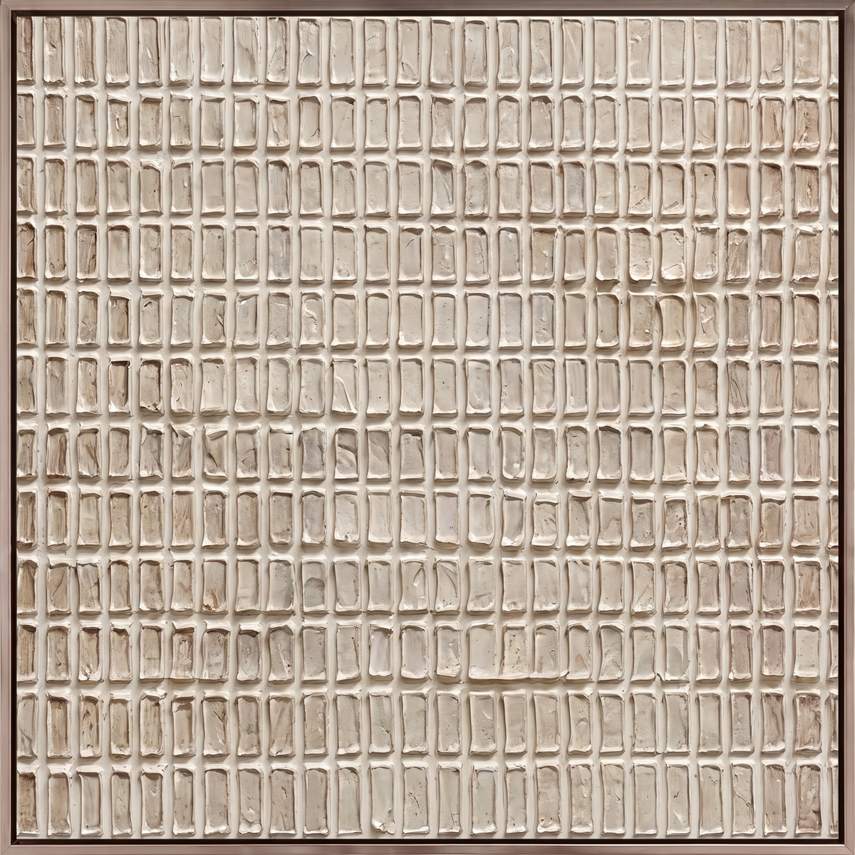 Sandstone 3D Beige Plaster Minimalist Canvas – Hand-Painted Wall Art – close-up detail