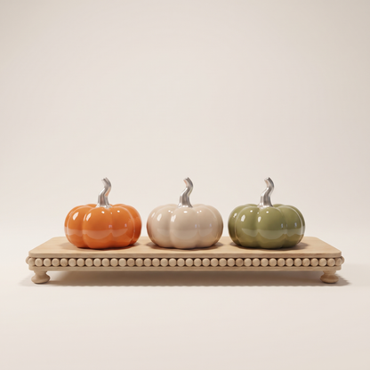 Autumnal Ceramic Pumpkins – Set of 3 – studio view