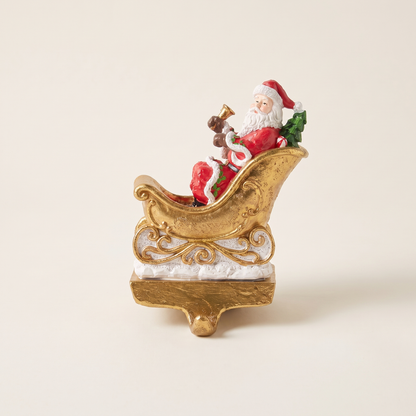 Santa in Sleigh Mantel Stocking Holder – 26cm – studio view