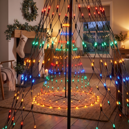 Rainbow LED Tree Net Light – 165 x 115cm – close-up detail