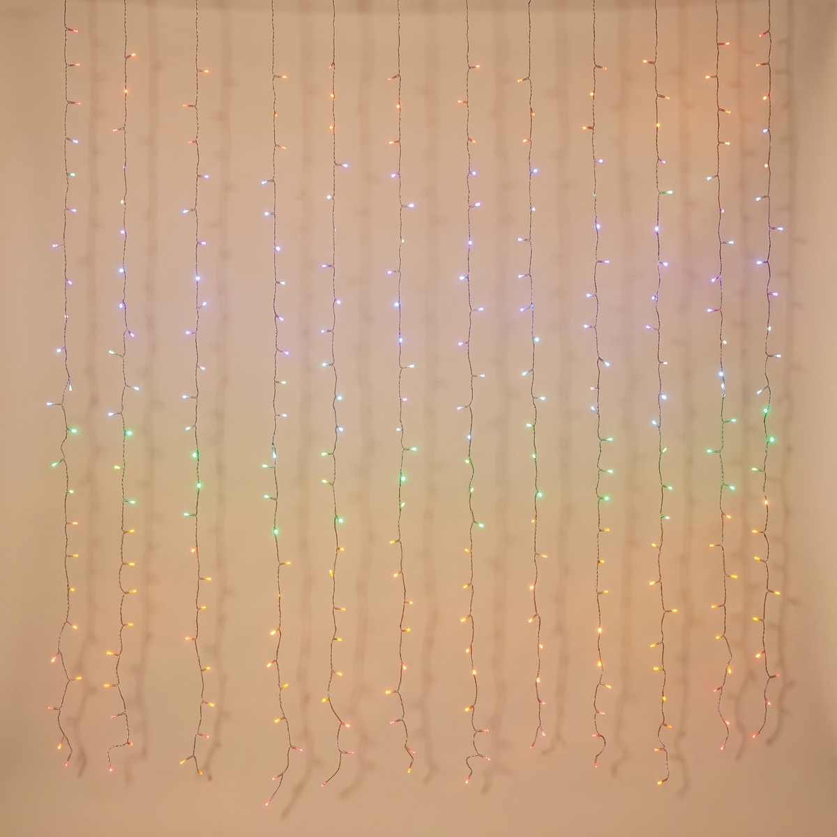 Rainbow LED Curtain Lights – Connectable, 1.8 x 1.8m – studio view