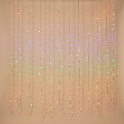 Rainbow LED Curtain Lights – Connectable, 1.8 x 1.8m – studio view