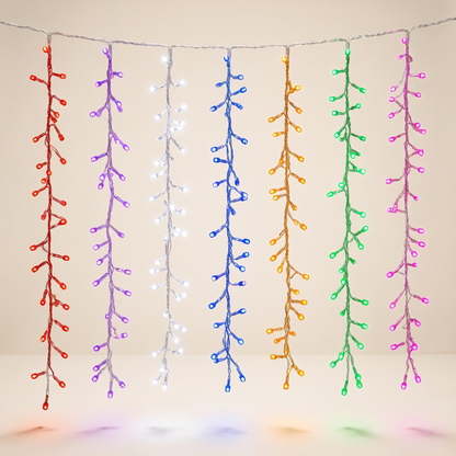 Rainbow LED Cluster Lights Strand – 2.4m, 336 LEDs – studio view