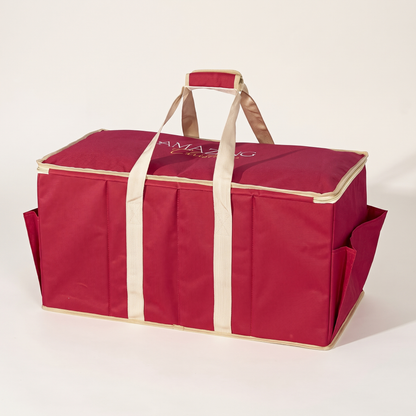 Padded Bauble Storage Bag – Holds 128 Ornaments – studio view