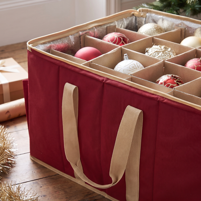 Padded Bauble Storage Bag – Holds 128 Ornaments – close-up detail