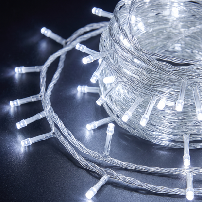 Cool White Battery Fairy Lights with Remote – 400 LED, 32m – close-up detail