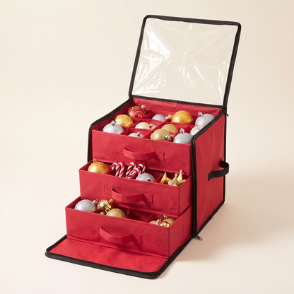Three-Tier Bauble Storage Box – Holds 48 Ornaments – studio view