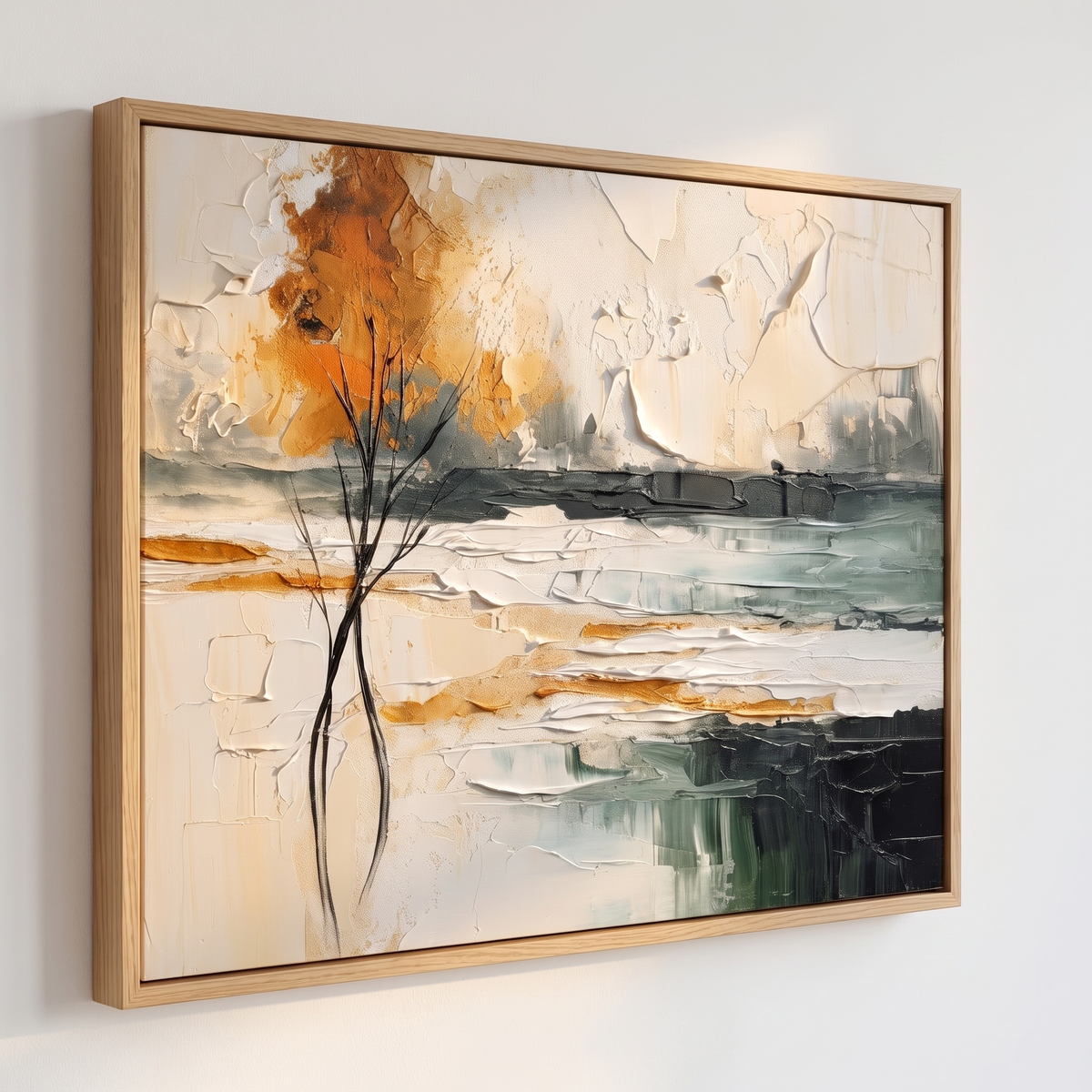 Painted Hills Colourful Minimalist Landscape Canvas – Hand-Painted – side angle showing texture
