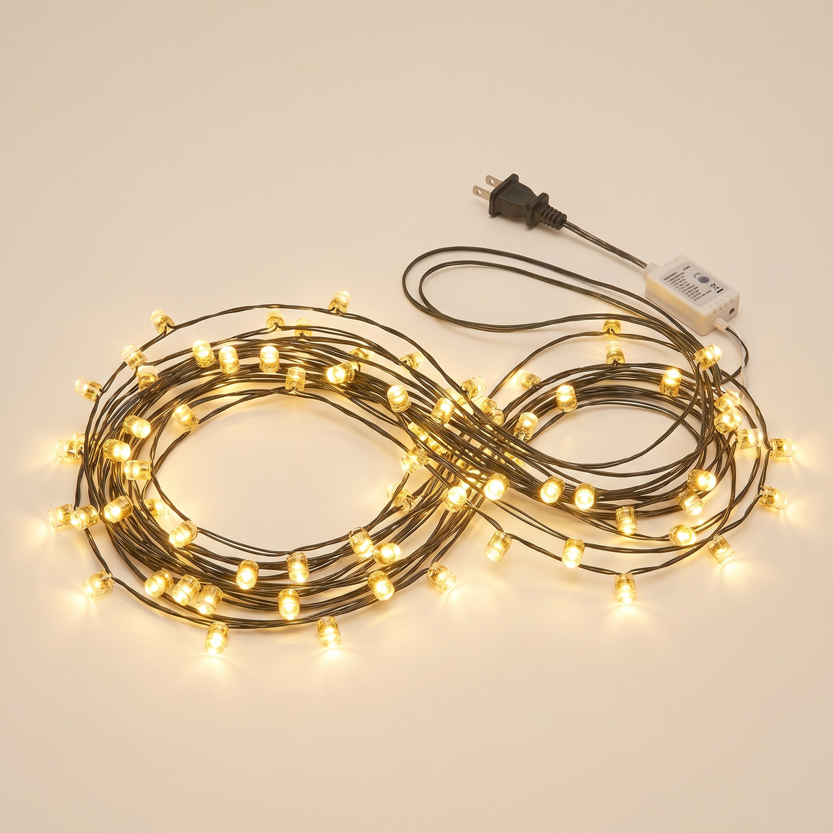 Warm White LED Fairy Christmas Lights – 20m, 200 LED – studio view