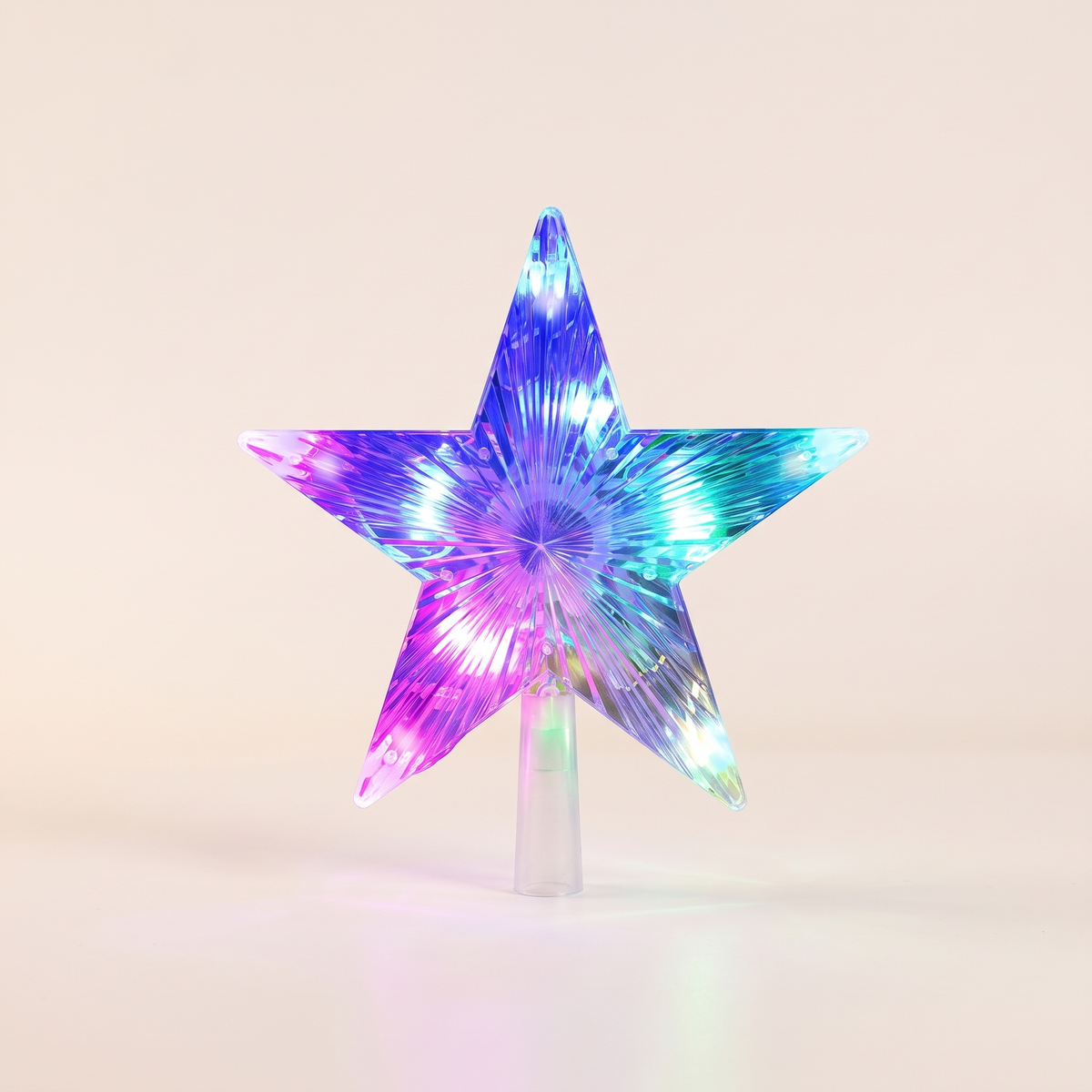 RGB Crystal LED Star Christmas Tree Topper – 23cm, App Control – studio view