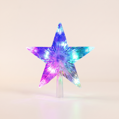 RGB Crystal LED Star Christmas Tree Topper – 23cm, App Control – studio view