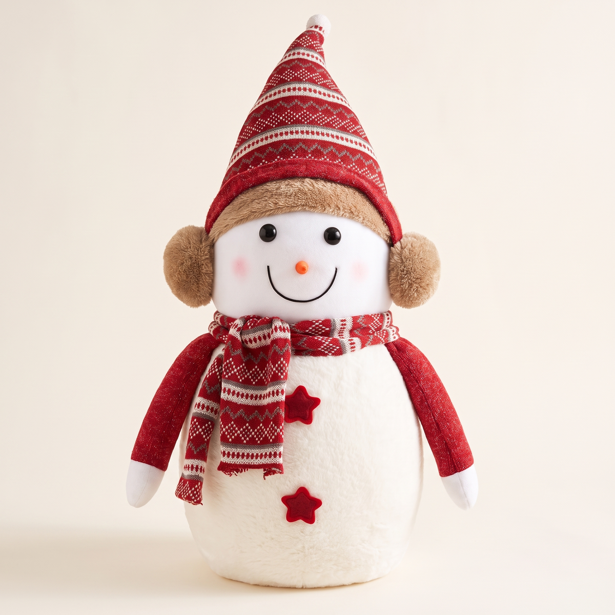 Plush Standing Snowman Christmas Decoration – 60cm – studio view