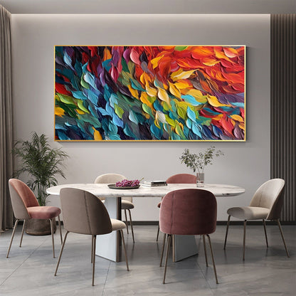 Textured Leaf Canvas Painting