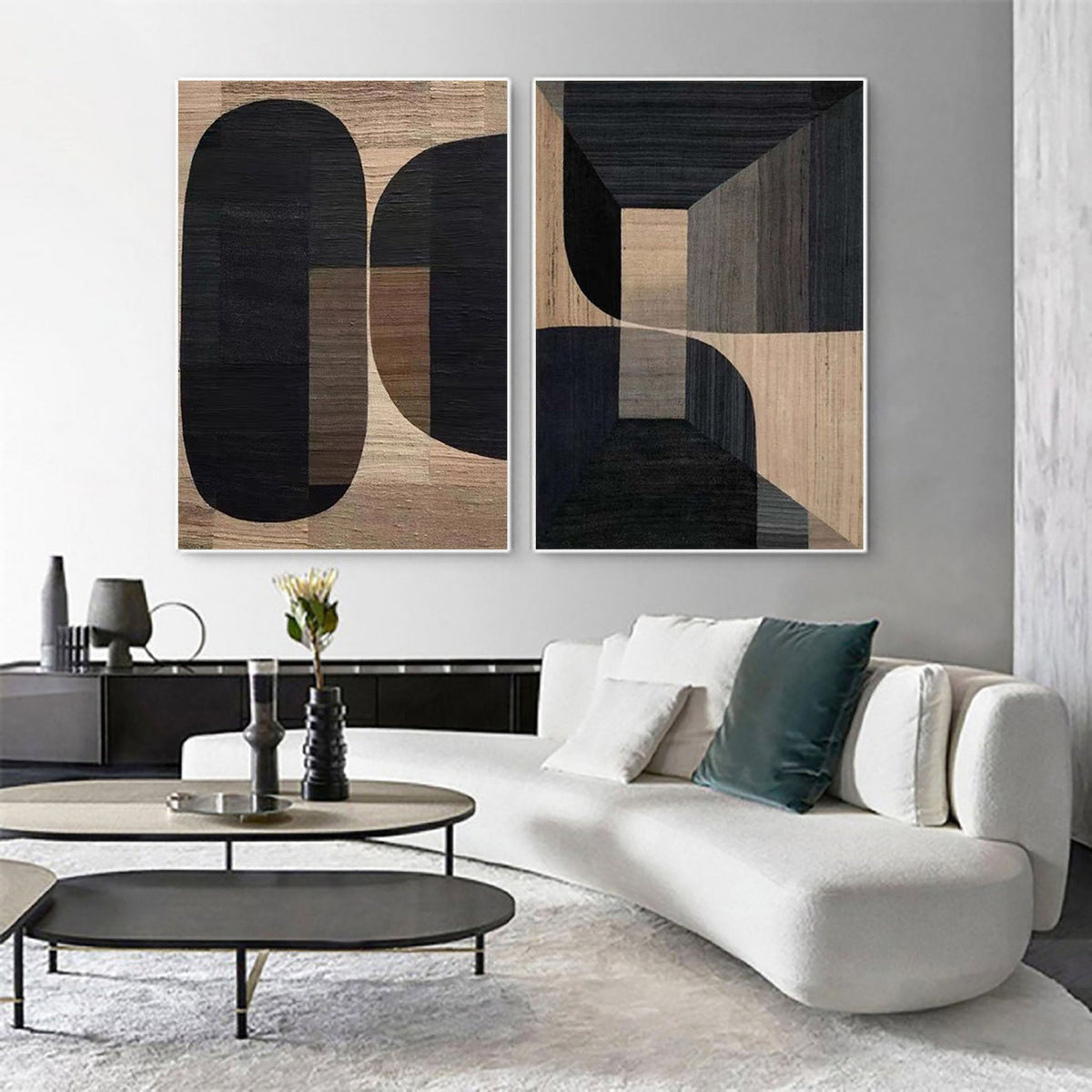 Textured Wabi-Sabi Canvas Painting Set