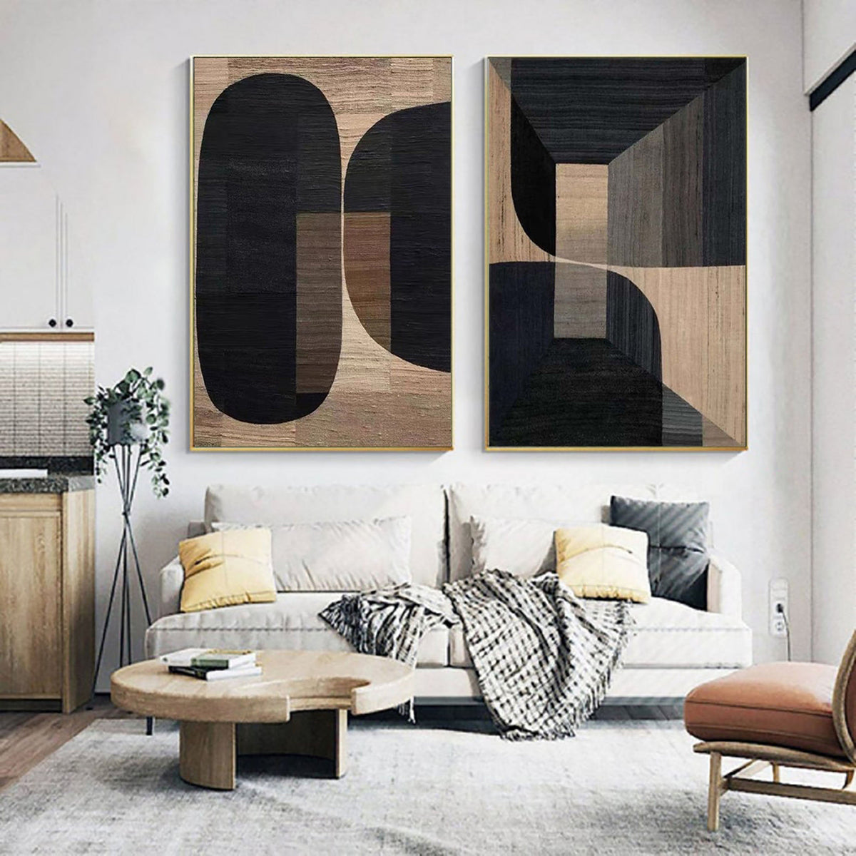 Textured Wabi-Sabi Canvas Painting Set