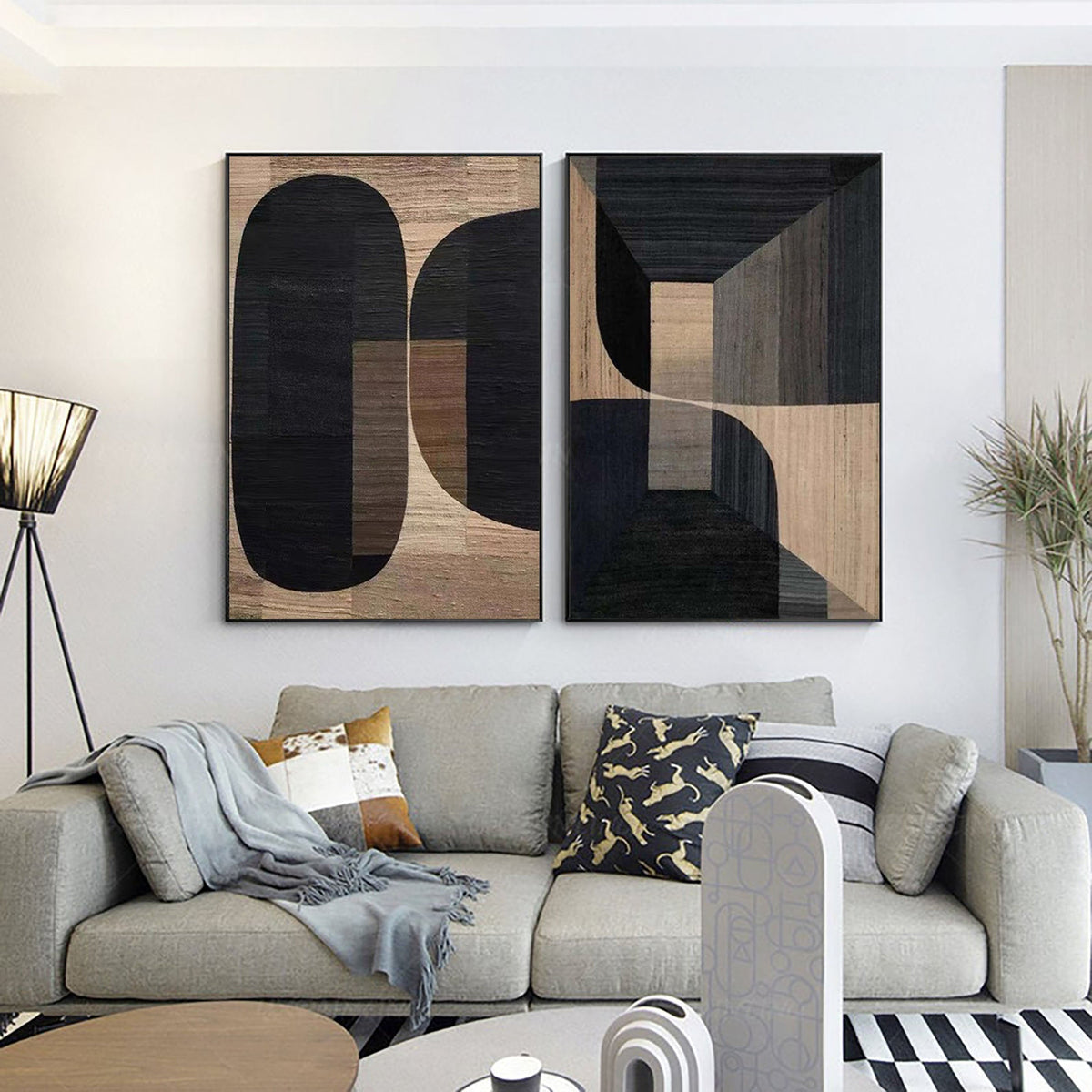 Textured Wabi-Sabi Canvas Painting Set