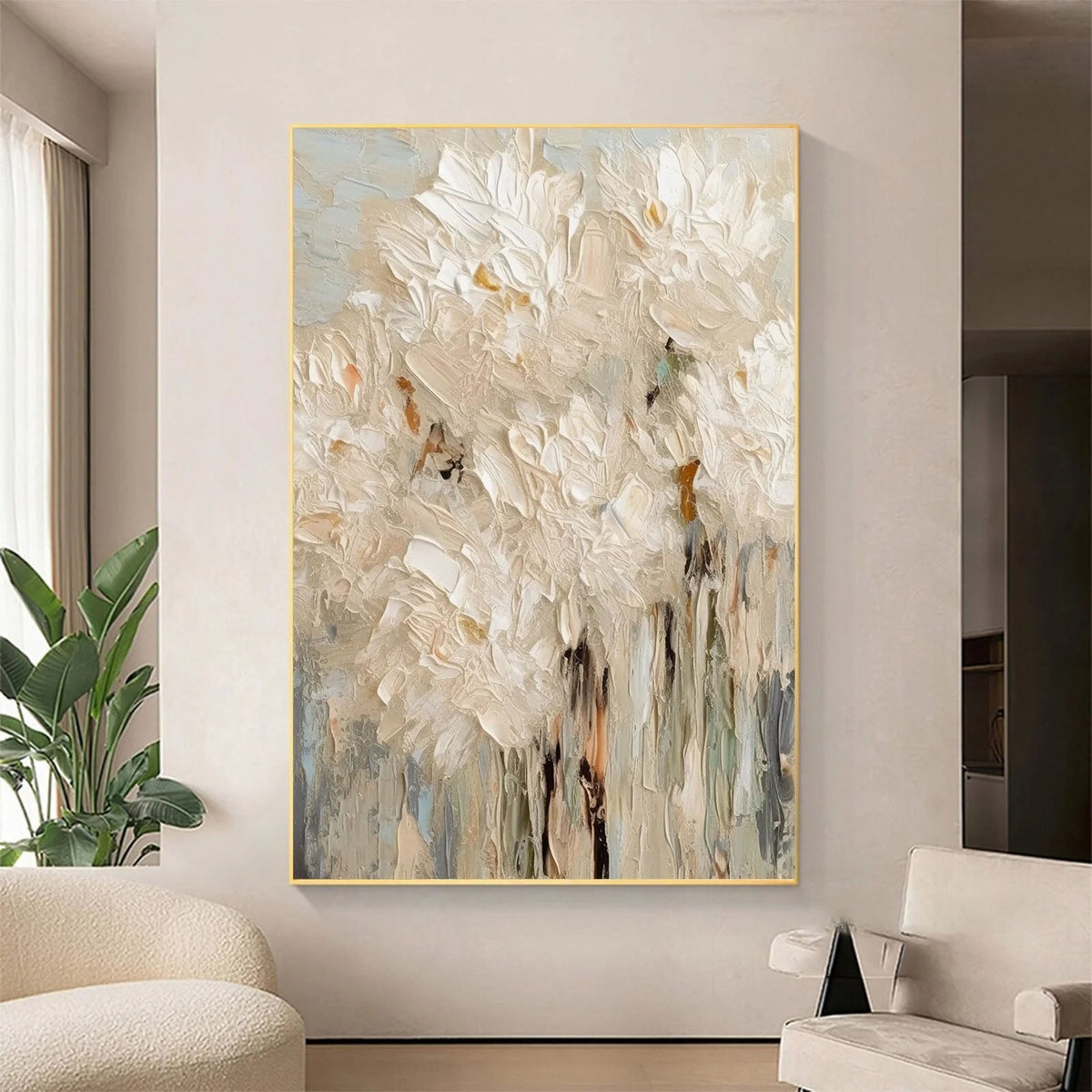 Textured Floral Canvas Painting