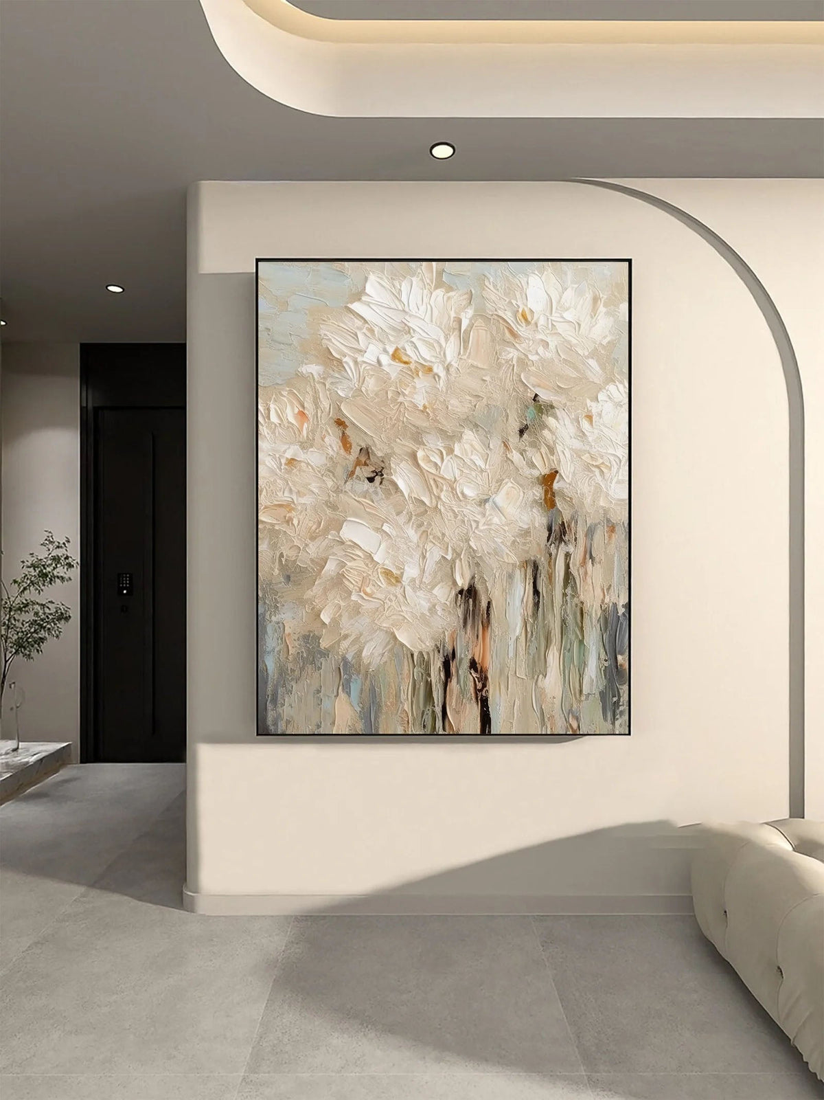 Textured Floral Canvas Painting
