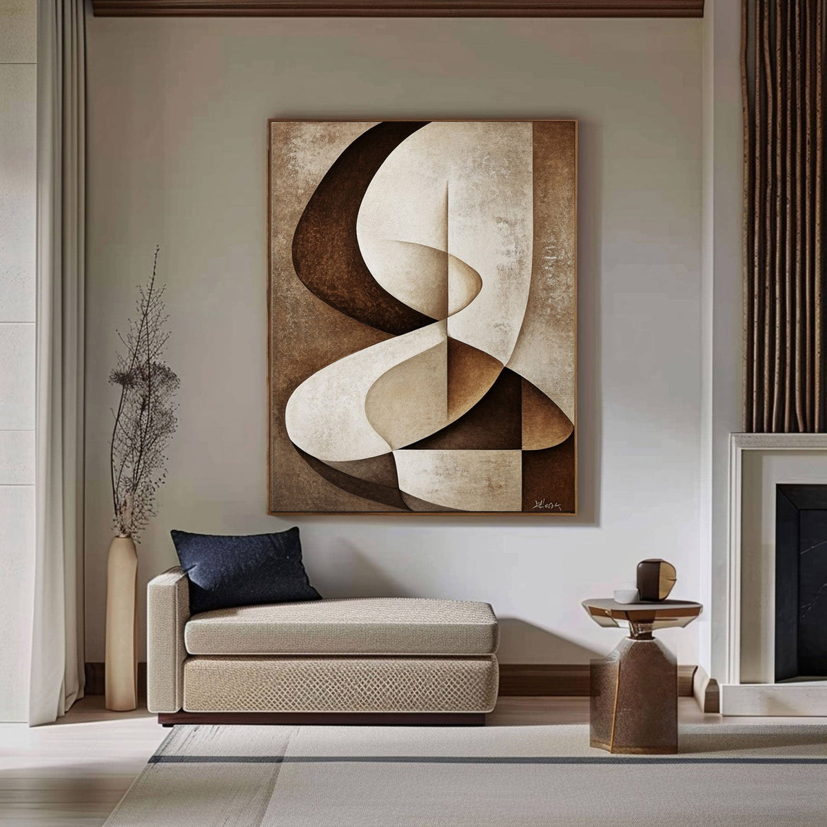 Sculpted Geometric Canvas Painting