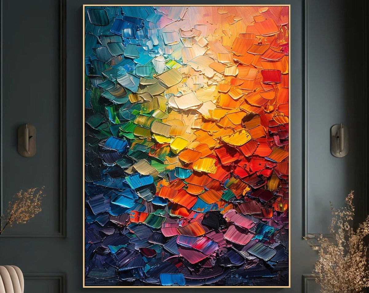 Textured Spectrum Canvas Painting