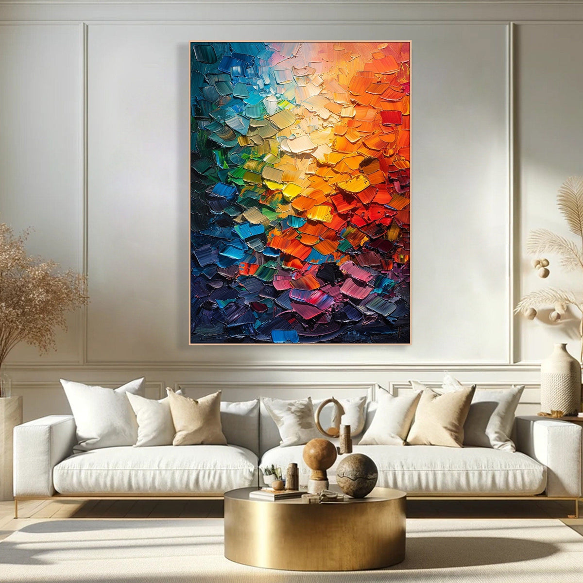Textured Spectrum Canvas Painting