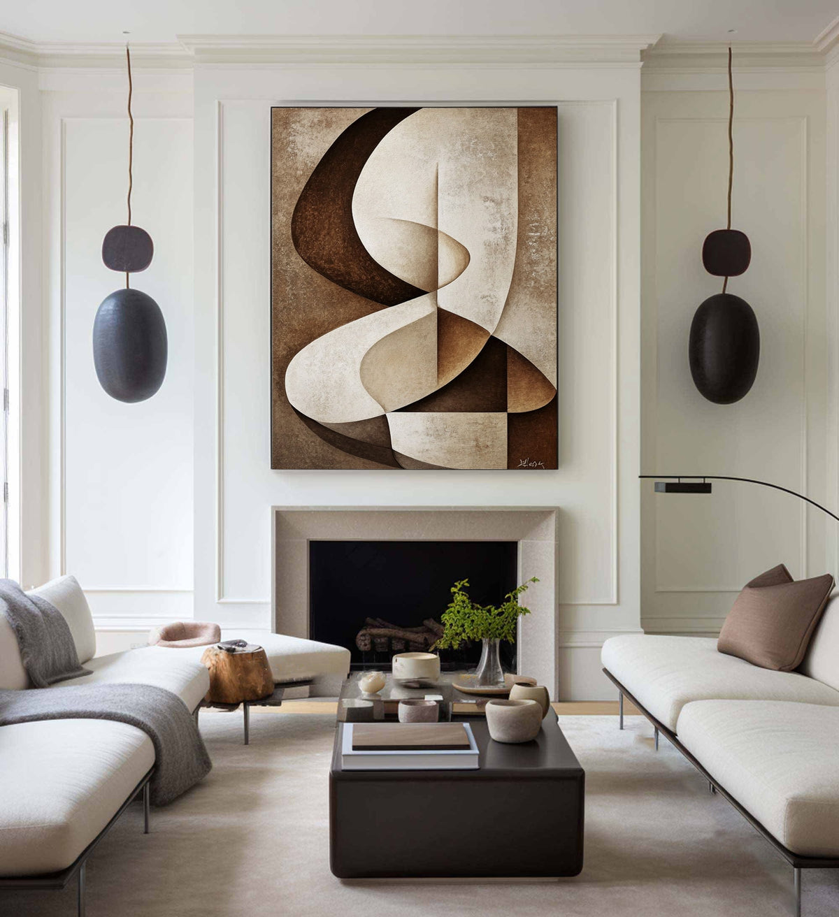 Sculpted Geometric Canvas Painting