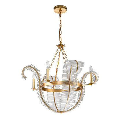 Antique Crystal Floral Chandelier