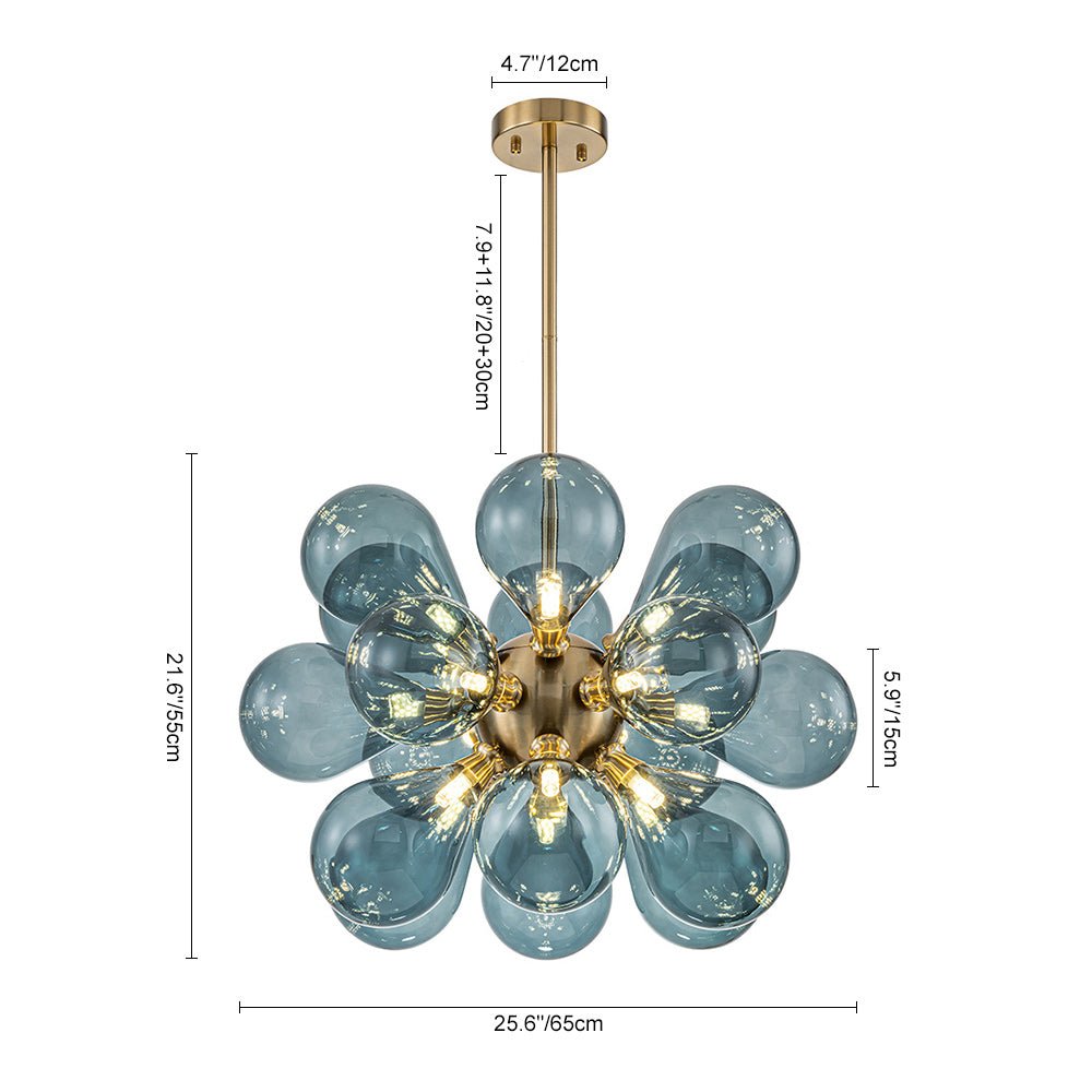 Blue Glass Bubble Chandelier