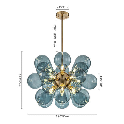 Blue Glass Bubble Chandelier
