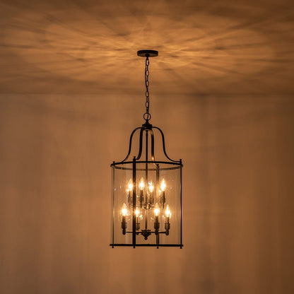 Glass Cylinder Cage Chandelier