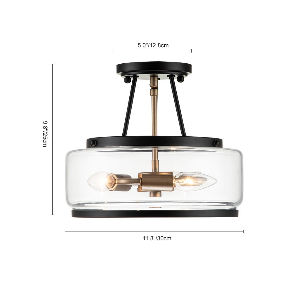Modern Drum Glass Ceiling Light