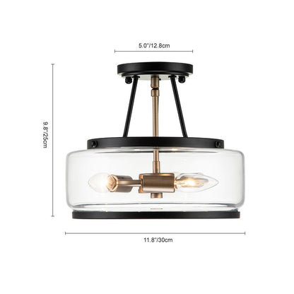 Modern Drum Glass Ceiling Light